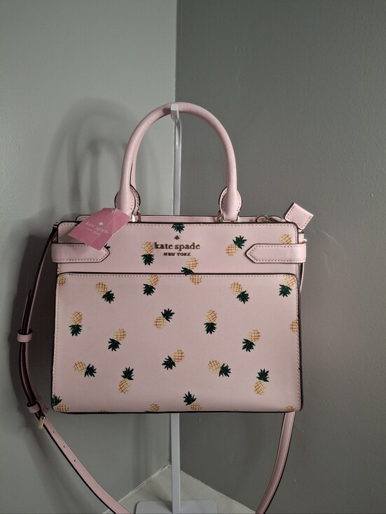 kate spade Handbags - Kate Spade New York Pineapple Print Satchel Crossbody Bag Pink NWT